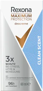 Rexona Antitranspirant Deocreme Maximum Protection Clean Scent, 60 ml